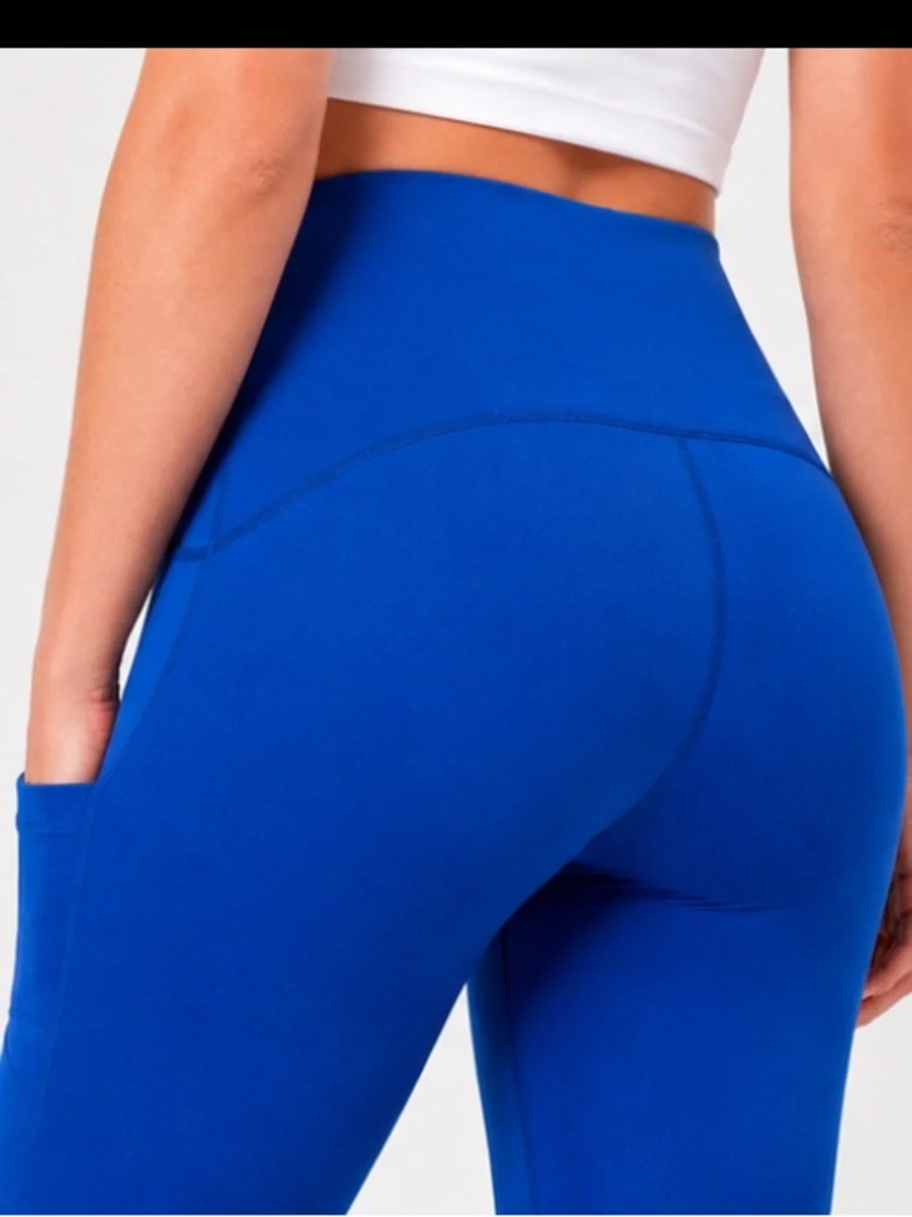 SPANX Booty Boost Pocket Leggings Royal Blue High Rise Size L - Picture 3 of 9